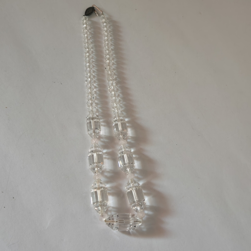 Vintage Art Deco Crystal Beaded Necklace 15.5" - Picture 5 of 6